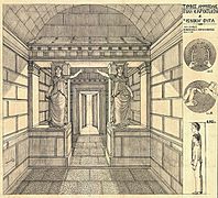 Kasta Tomb, Amphipolis, Greece - Illustration of Caryatids according to findings