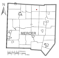 Map of Sheakleyville, Mercer County, Pennsylvania Highlighted.png