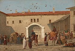 Archivo:Richard Dadd - Caravanserai at Mylasa in Asia Minor - Google Art Project