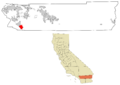 Riverside County California Incorporated and Unincorporated areas Temecula Highlighted