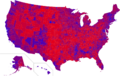 2020 Presidential Election by County (Red-Blue-Purple View)