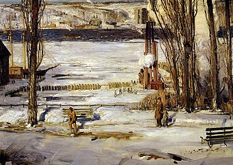 Bellows George A Morning Snow Hudson River 1910