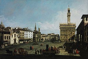 Archivo:Bernardo Bellotto - The Piazza della Signoria in Florence - Google Art Project