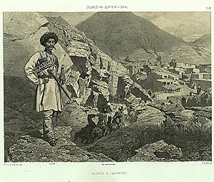 Archivo:Daghestan septentrional. Arrivee a Tsatanykh. (1847)