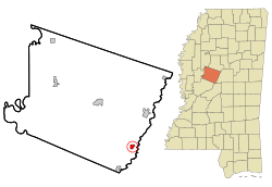 Holmes County Mississippi Incorporated and Unincorporated areas Goodman Highlighted.svg