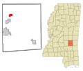 Jasper County Mississippi Incorporated and Unincorporated areas Montrose Highlighted