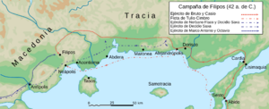 Archivo:Map Philippi campaign 42 BC-es