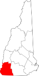 Map of New Hampshire highlighting Cheshire County.svg