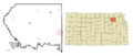Pottawatomie County Kansas Incorporated and Unincorporated areas Emmett Highlighted