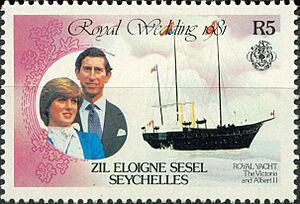 Archivo:Stamp of Seychelles - Zil Eloigne Sesel - 1981 - Colnect 500902 - Royal Wedding - Victoria and Albert
