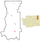 Stevens County Washington Incorporated and Unincorporated areas Springdale Highlighted.svg