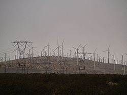 Wind turbines and power lines in Whitewater, California.jpg