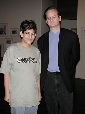 Archivo:Aaron Swartz and Lawrence Lessig