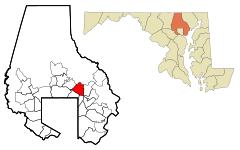 Baltimore County Maryland Incorporated and Unincorporated areas Carney Highlighted.svg