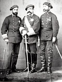 Archivo:General Pérula y brigadieres Pérez de Guzmán y Fernández de Prada