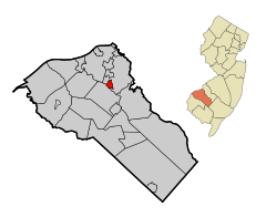 Gloucester County New Jersey Incorporated and Unincorporated areas Wenonah Highlighted.svg