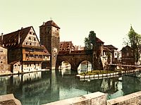 Archivo:Hangman Bridge, Nuremberg, Bavaria, 1890s