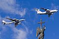 Il-78M simulating aerial refueling of a Tu-142MR over Saint Petersburg