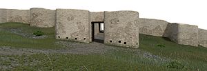 Archivo:Los Millares. Reconstrucción de la puerta principal de la Línea I