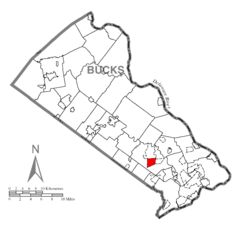 Map of Churchville, Bucks County, Pennsylvania Highlighted.png