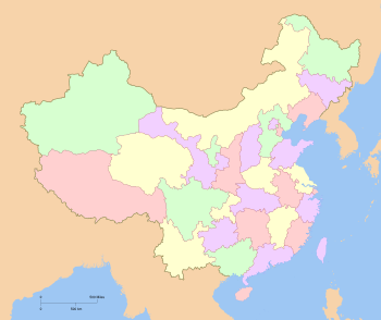 Mapa mudo del nivel provincial de China