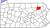 Map of Pennsylvania highlighting Wyoming County.svg