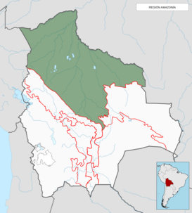 Ubicación de la región en Bolivia