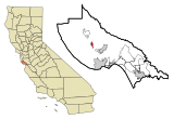 Santa Cruz County California Incorporated and Unincorporated areas Ben Lomond Highlighted.svg
