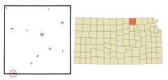 Washington County Kansas Incorporated and Unincorporated areas Vining Highlighted.svg