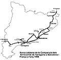 Xarxa de la Companyia dels ferrocarrils de Tarragona a Barcelona i França l'any 1898 a Catalunya