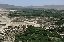 Aerial view of Mohammad Agha District, Logar Province, Afghanistan.jpg