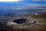 The Barringer Crater (Meteor Crater) east of Flagstaff, Arizona