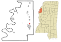 Bolivar County Mississippi Incorporated and Unincorporated areas Renova Highlighted