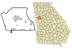 Coweta County Georgia Incorporated and Unincorporated areas Haralson Highlighted.svg