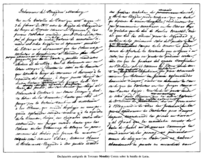 Archivo:Declaración autógrafa de Torcuato Mendiry Corera sobre la batalla de Lacar
