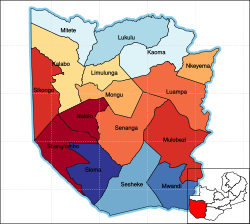 Districts of Western Province Zambia.svg