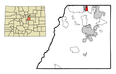 Douglas County Colorado Incorporated and Unincorporated areas Heritage Hills Highlighted.svg