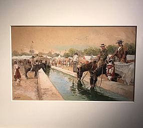 El Abrevadero, watercolor by Mariano Pedrero, collection Museo ABC, 1917