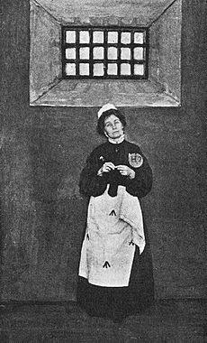 Archivo:Emmeline Pankhurst in prison