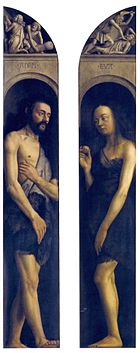 Archivo:Ghent Altarpiece A - Adam and Eve dressed