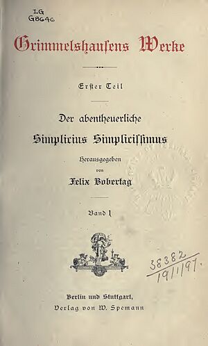 Archivo:Grimmelshausen, Hans Jacob Christoffel von – Abenteuerliche Simplicissimus vol 1 – BEIC 2830475