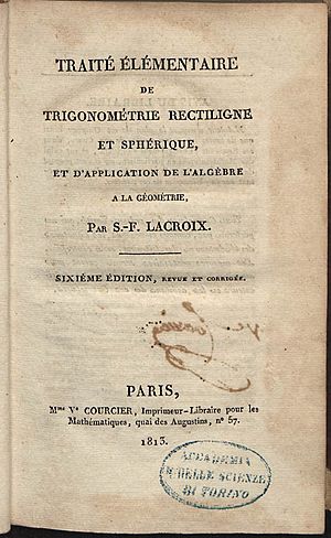 Archivo:Lacroix, Sylvestre François – Traité élémentaire de trigonométrie rectiligne et sphérique, et d'application de l'algèbre à la géométrie, 1813 – BEIC 763305