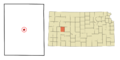 Lane County Kansas Incorporated and Unincorporated areas Dighton Highlighted