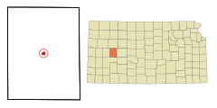 Lane County Kansas Incorporated and Unincorporated areas Dighton Highlighted.svg