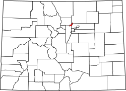 Map of Colorado highlighting Broomfield County.svg