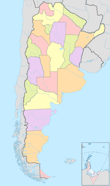 Mapa provincial de Argentina (sin etiquetas)