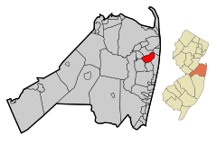 Monmouth County New Jersey Incorporated and Unincorporated areas Oceanport Highlighted.svg
