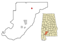Monroe County Alabama Incorporated and Unincorporated areas Beatrice Highlighted