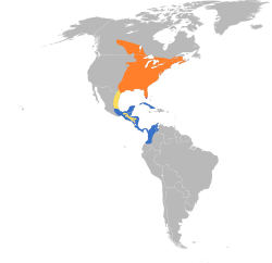 Distribución geográfica del copetón viajero.