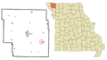 Nodaway County Missouri Incorporated and Unincorporated areas Conception Junction Highlighted
